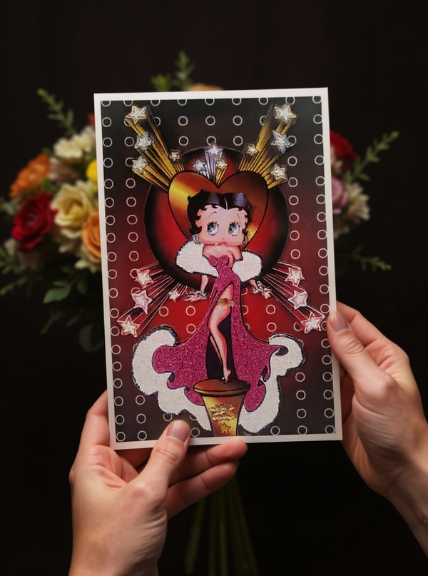 Betty Boop Decoupage Blank Greetings Card (3D)4