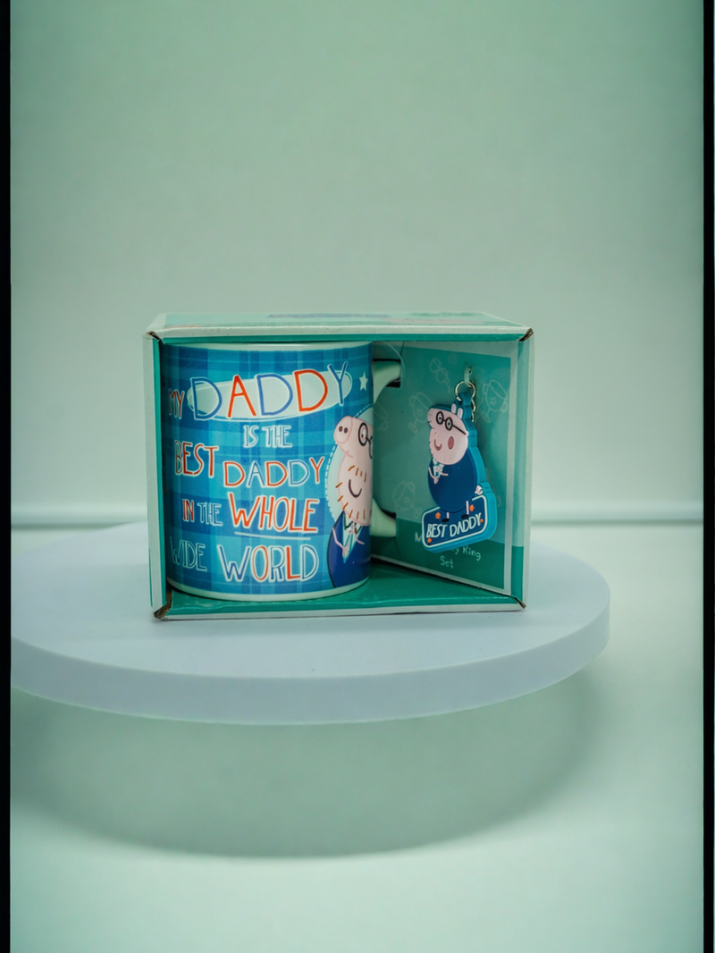 Peppa Pig’s Daddy Triumph Ceramic Mug & Keychain Gift Set | Gift for Peppa Pig Fans