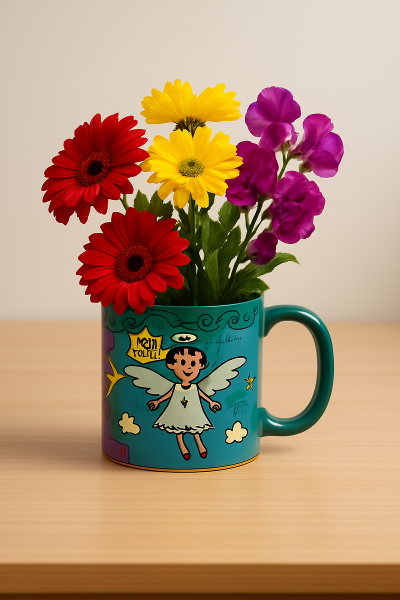 Whimsical Angel Best Grandad Cartoon Mug