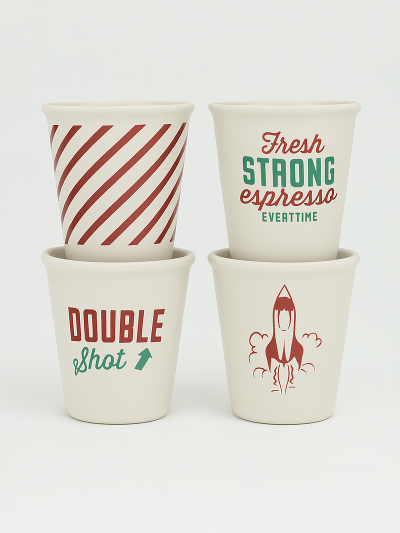Espresso &amp; Rocket-Themed Galactic Cup Set