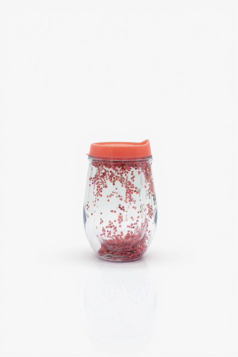 Glitter Sparkle Tumbler with Coral Lid