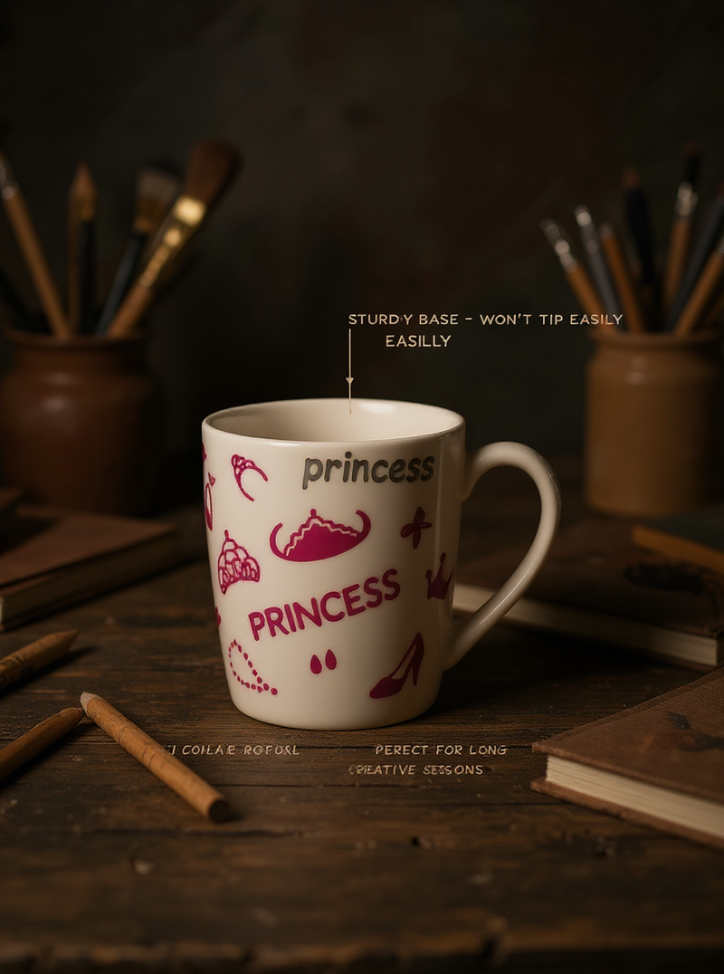 Royal Princess Elegance Ceramic Mug | Gift for Royalty Enthusiasts