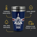 Top Gun Stainless Steel Tumbler– Fighter town USA Insulated Coffee Mug with Lid – Military Pilot Gift for Men of Aviation– Hot &amp; Cold Beverage Travel Cup