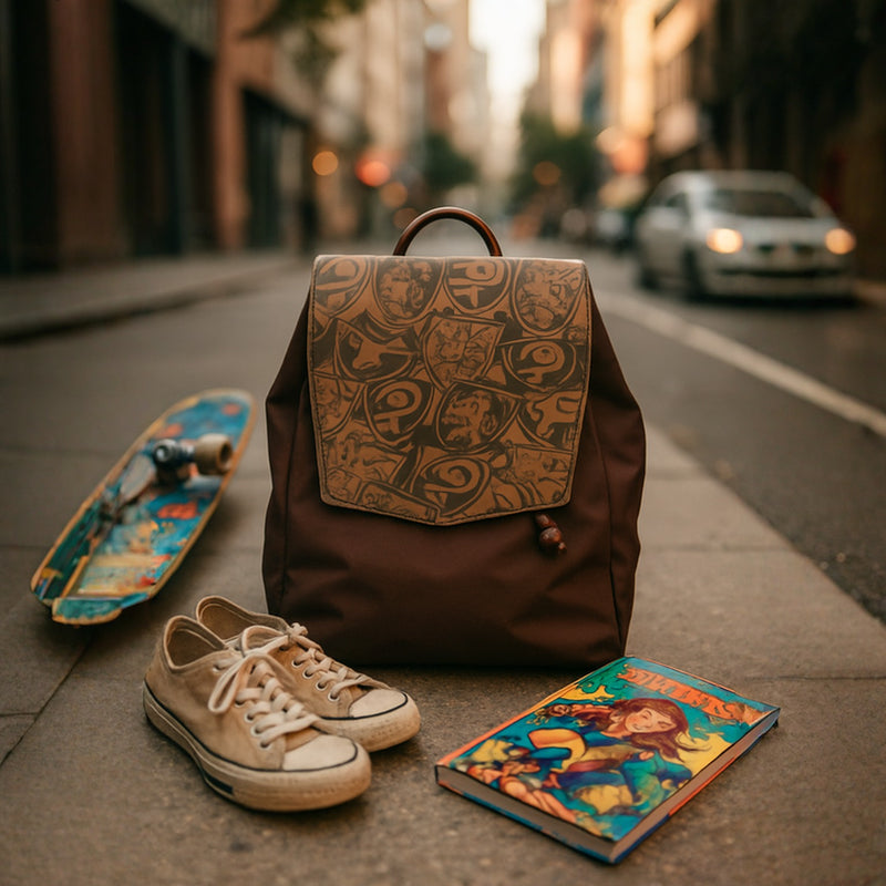 Harry Potter Brown Hogwarts Backpack| Padded Adjustable Shoulder Straps Laptop Sleeves &amp; Drawstring Closure |Travel Gift.