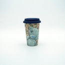 Cute Teddy Bear Coffee Tumbler | Reusable Travel Cup Bamboo Lid Leakproof