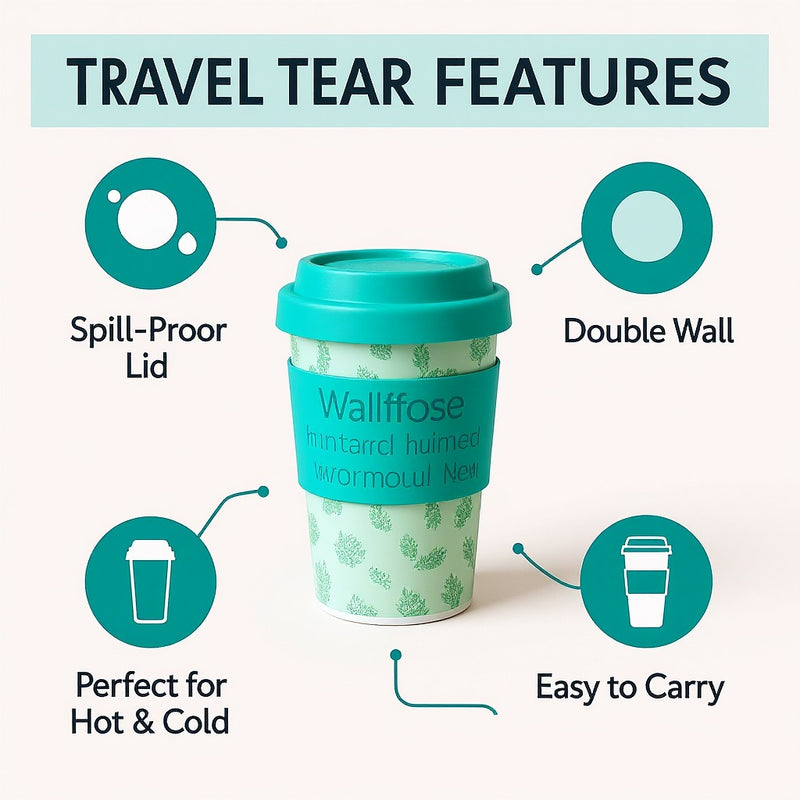 Waitrose Thermal Tumbler with Lid | Travel Cup -Spill & Leakproof BPA-Free Reusable Mug