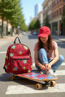 Harry Potter Magical Backpack-Red Adjustable Padded Straps, Front Zippered Pocket & 12L capacity-Gift