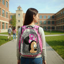 Disney Minnie Mouse Kids Backpack – Pink School Bag for Girls with Zippered Pockets