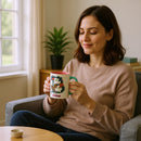 Disney Floral Bambi Deer Mug – Cute Ceramic Animal Cup Gift -Pink Interior with Blue Handle-11oz