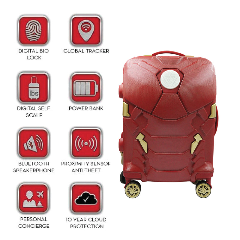 Iron Man Cabin Case Carry On Luggage with LED Light| Cabin Approved Bag.