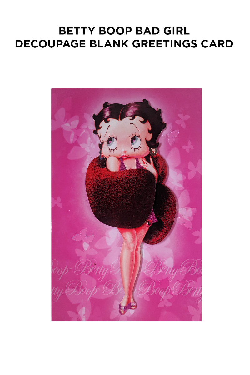 Betty Boop Winter Wrap Decoupage Blank Greetings Card (3D)