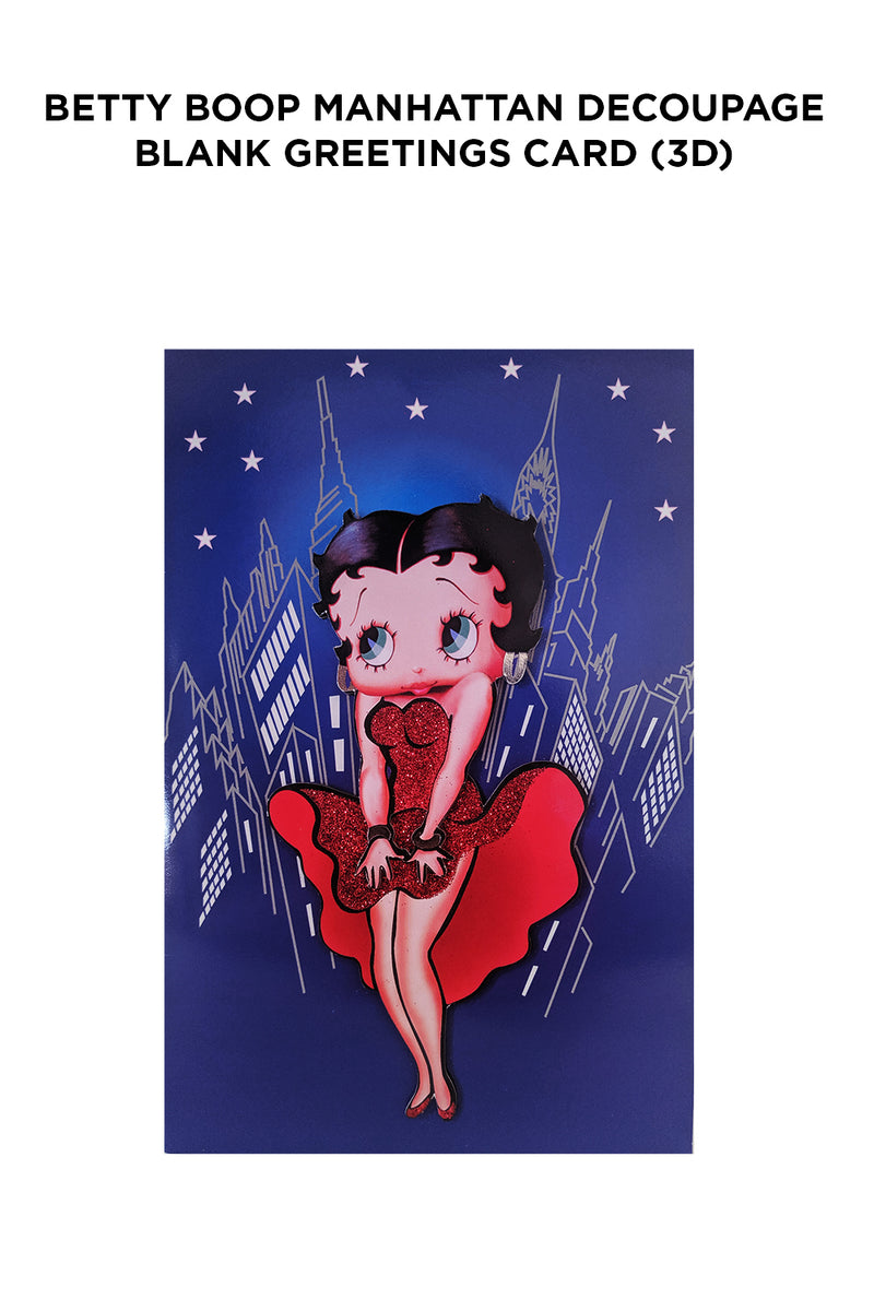 Betty Boop Manhattan Decoupage Blank Greetings Card (3D)