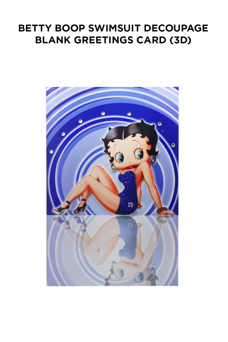 Betty Boop Swimsuit Decoupage Blank Greetings Card (3D)