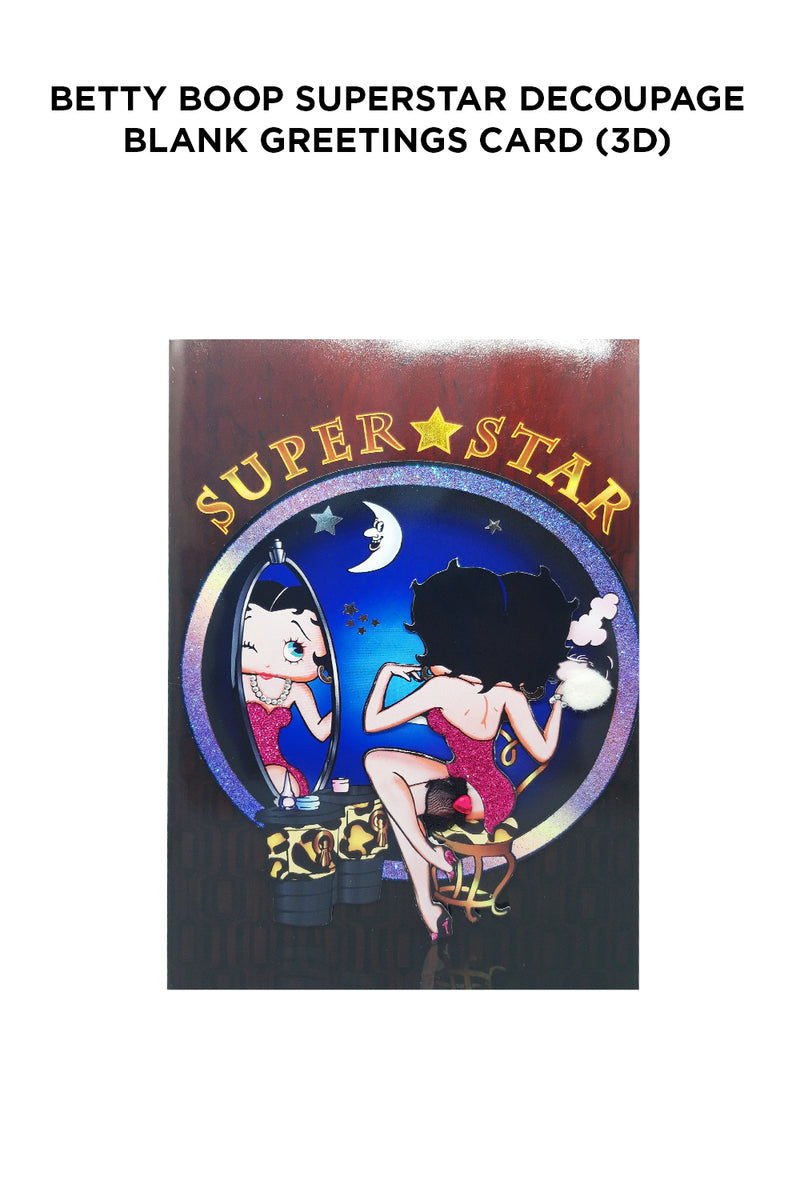 Betty Boop Superstar Decoupage Blank Greetings Card (3D)