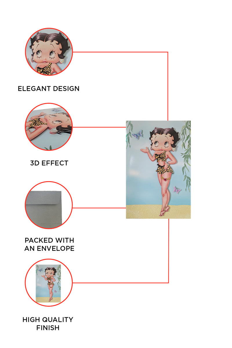 Betty Boop Decoupage Blank Greetings Card (3D)5