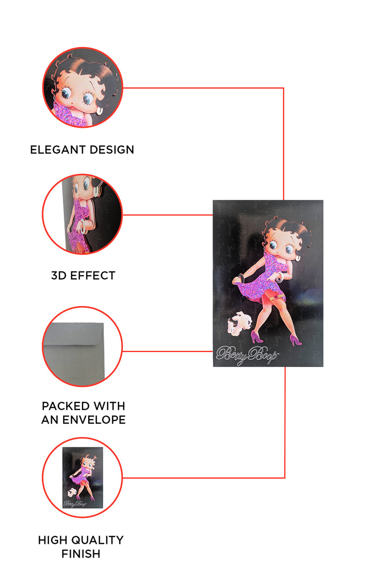 Betty Boop Decoupage Blank Greetings Card (3D)3