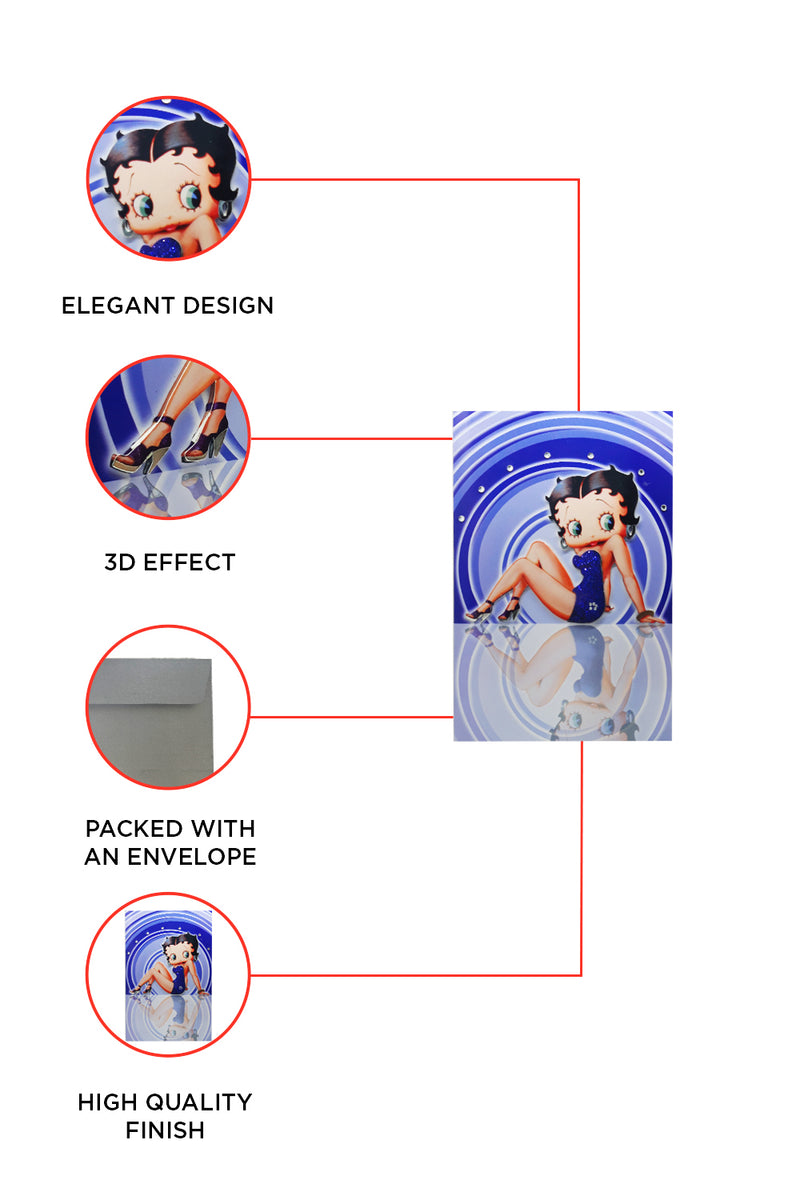 Betty Boop Swimsuit Decoupage Blank Greetings Card (3D)