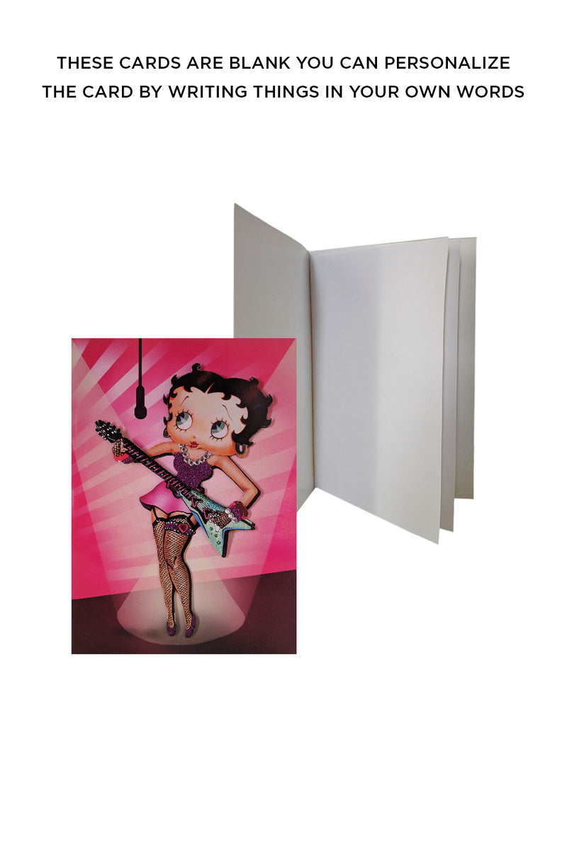 Betty Boop Rock Chick Decoupage Blank Greetings Card (3D)