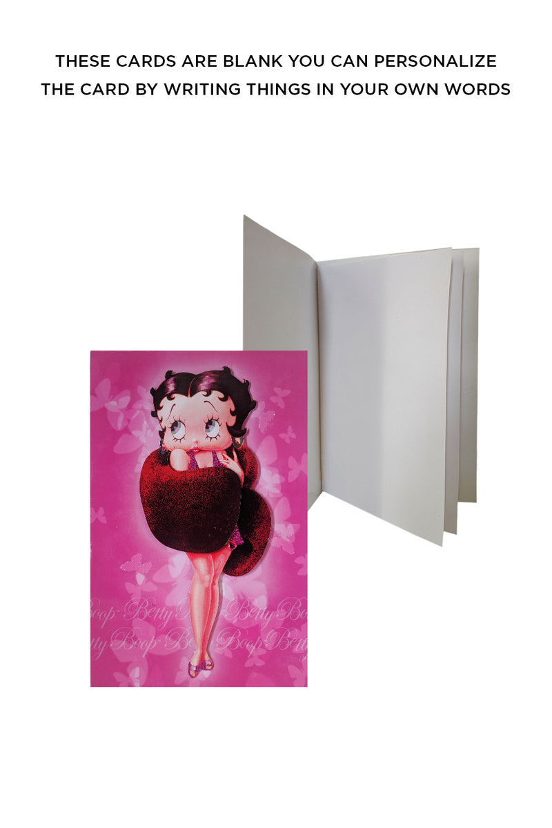 Betty Boop Winter Wrap Decoupage Blank Greetings Card (3D)