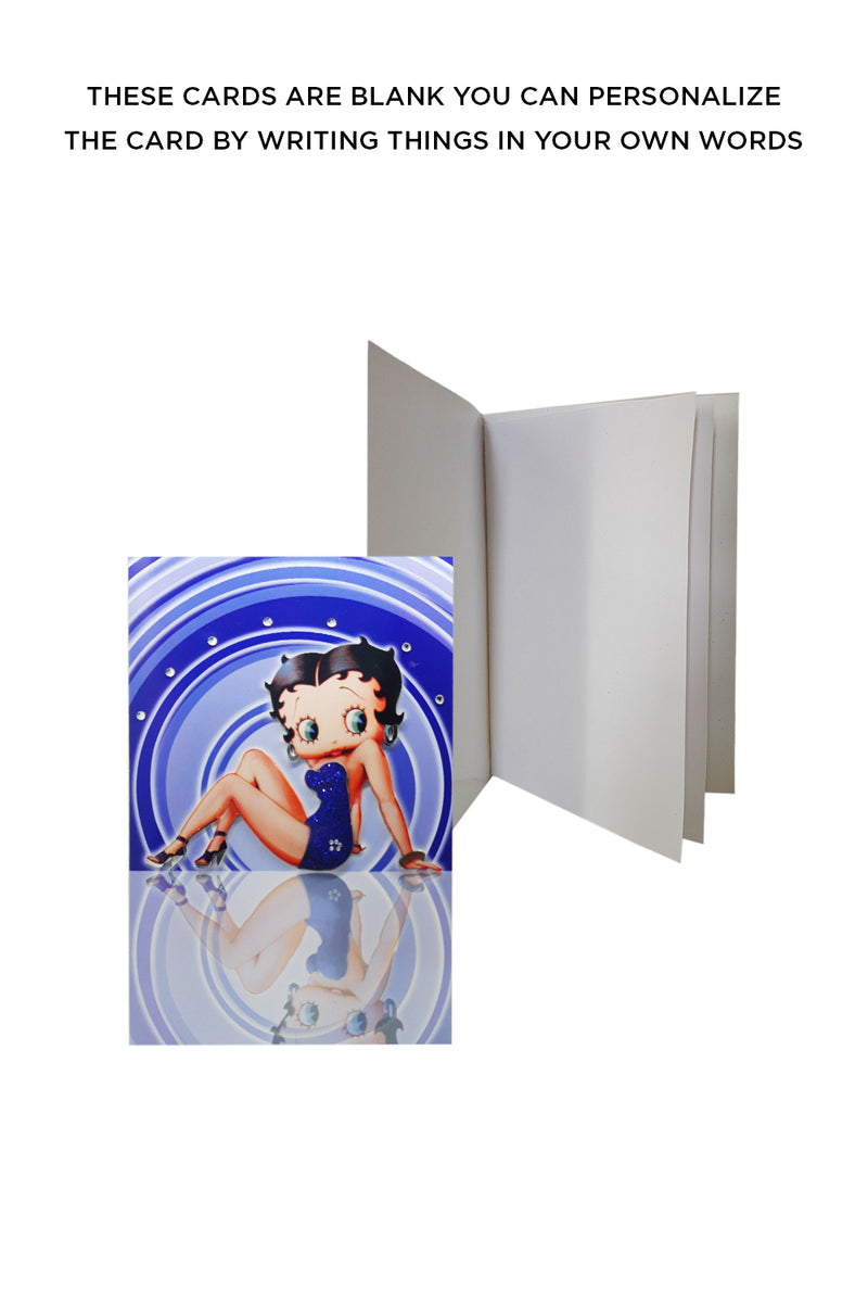 Betty Boop Swimsuit Decoupage Blank Greetings Card (3D)