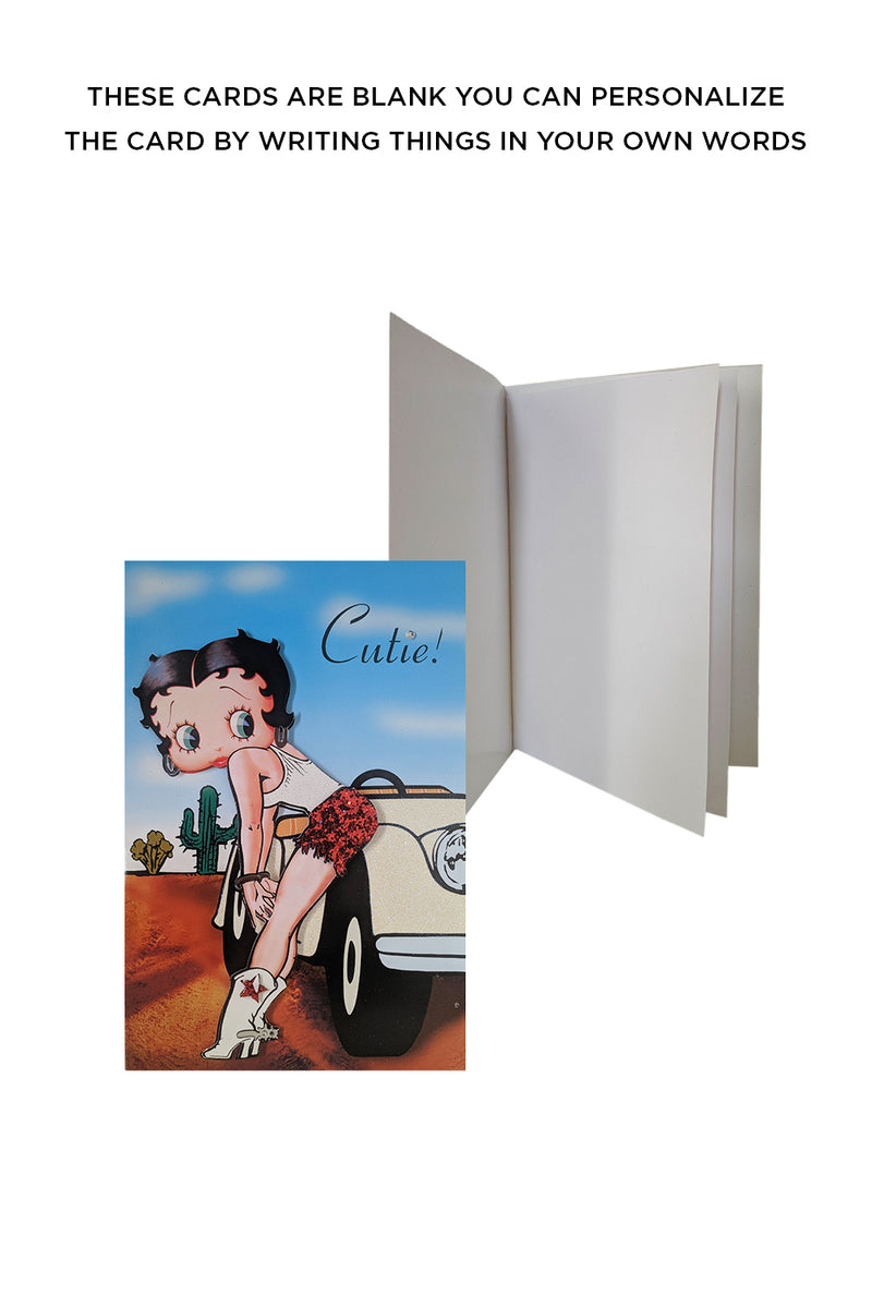 Betty Boop Cutie Decoupage Blank Greetings Card (3D)
