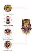 Betty Boop Fridge Magnet Show Girl Betty is wearing a bright pink dress and standing on a stool and posing with stars and heart shining behind her head.Betty Boop show Girl fridge magnet has a fine quality craftsmanship. Exclusively Available at Reliance Gifts www.reliancegifts.co.uk