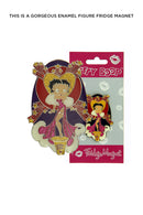 Betty Boop Fridge Magnet Show Girl Betty is wearing a bright pink dress and standing on a stool and posing with stars and heart shining behind her head.Betty Boop show Girl fridge magnet has a fine quality craftsmanship. Exclusively Available at Reliance Gifts www.reliancegifts.co.uk