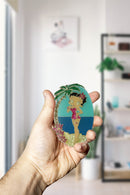 Betty Boop Fridge Magnet Paradise Betty is posing in a pink dress with a blue background. This fridge magnet sticks easily to the fridge or any other magnetic surface where magnets can stick to. Betty Boop Paradise fridge magnet has a fine quality craftsmanship. Exclusively Available at Reliance Gifts www.reliancegifts.co.uk 