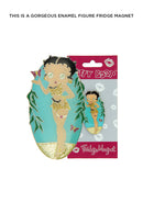 Betty Boop Fridge Magnet Jungle Queen Betty is wearing a golden animal print dress posing with butterflies. This fridge magnet sticks easily to the fridge or any other magnetic surface where magnets can stick to. Exclusively Available at Reliance Gifts www.reliancegifts.co.uk