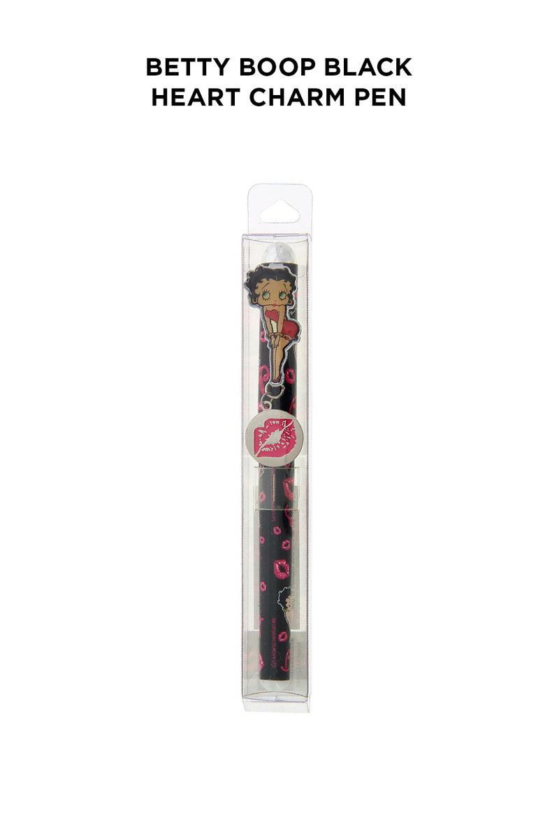 Betty Boop Black Heart Charm Pen