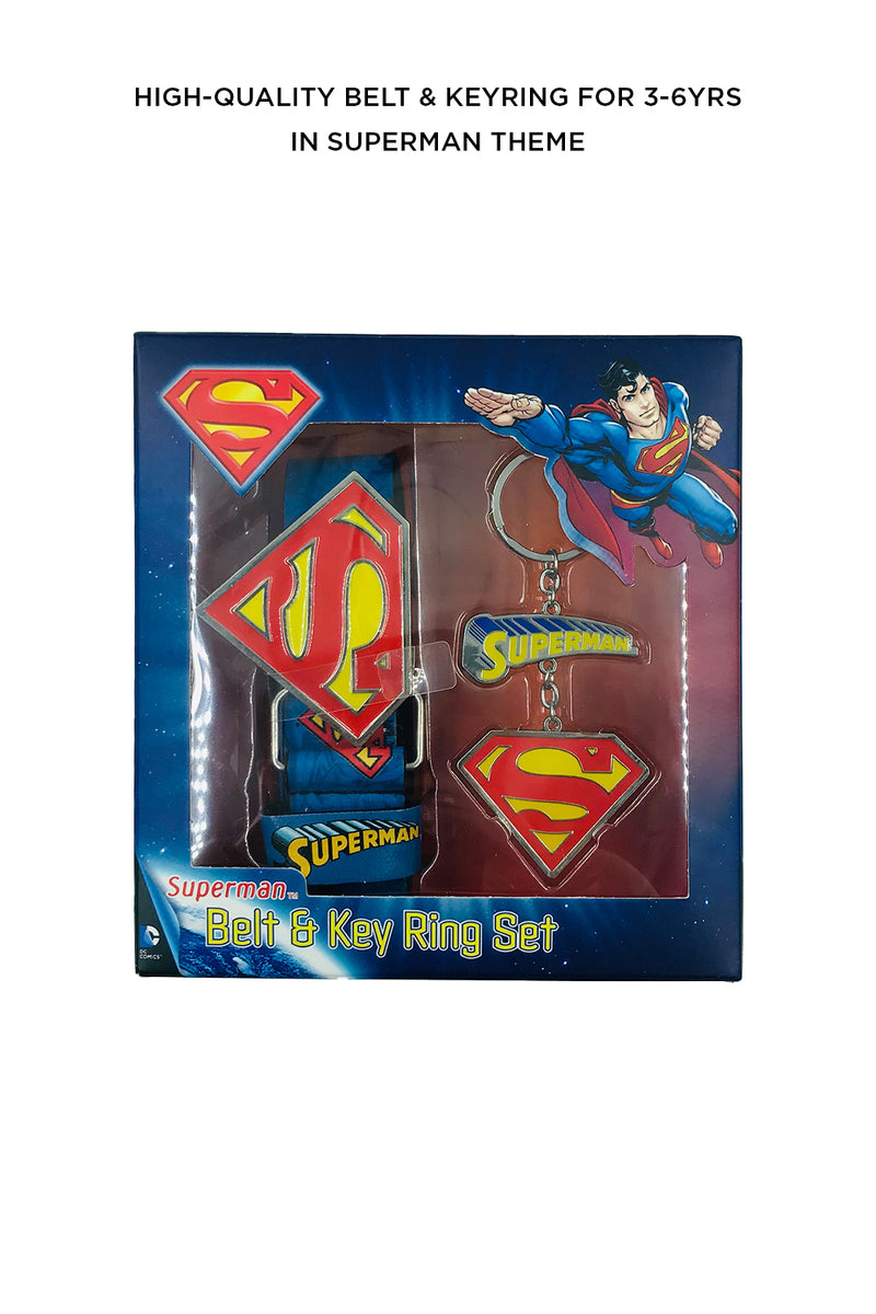 DC Superman Belt & Key Ring Set 3-6yrs