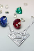 DC Comic Super girl Silver Pendant & Chain