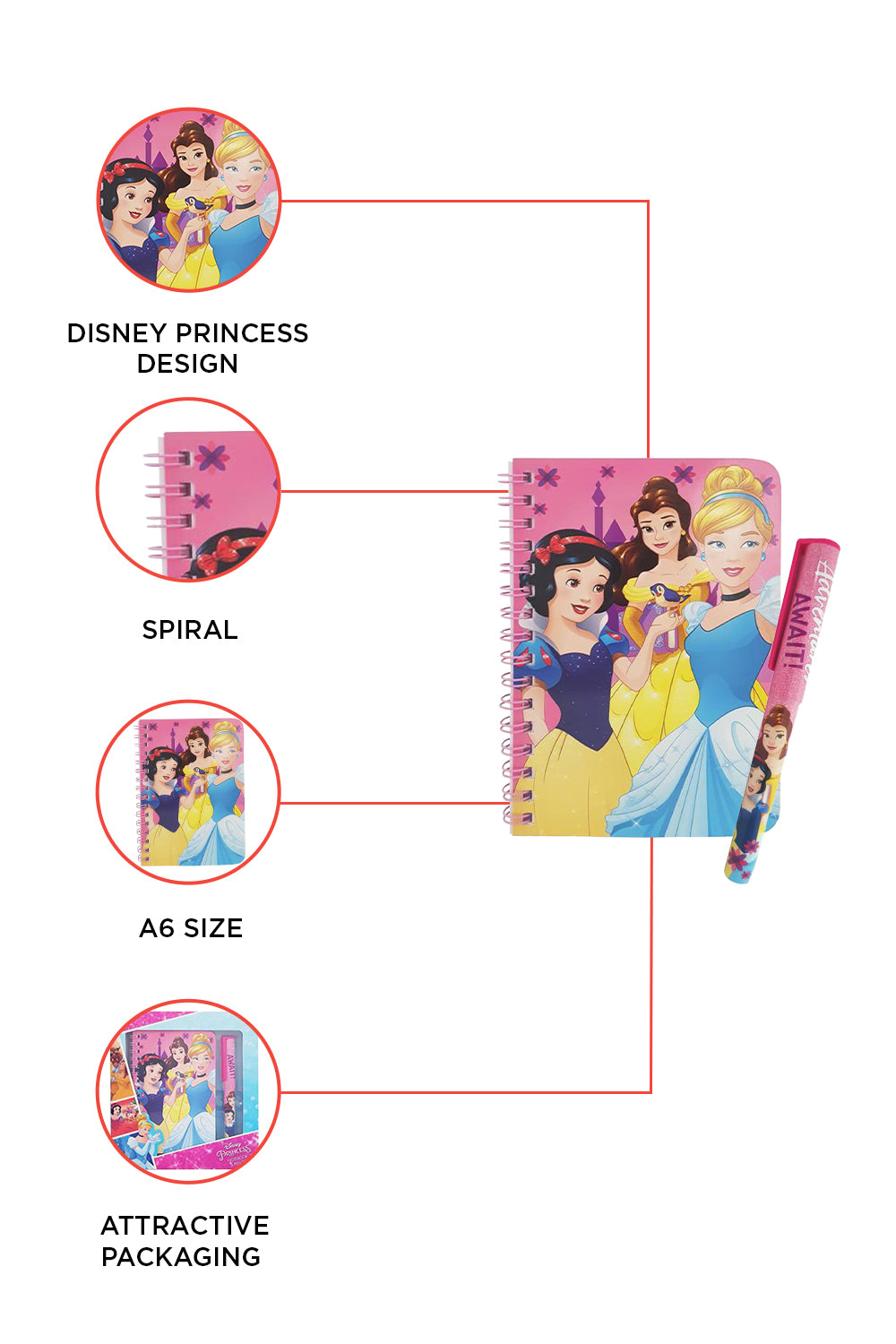 Disney Princess Notepad & Pen A6