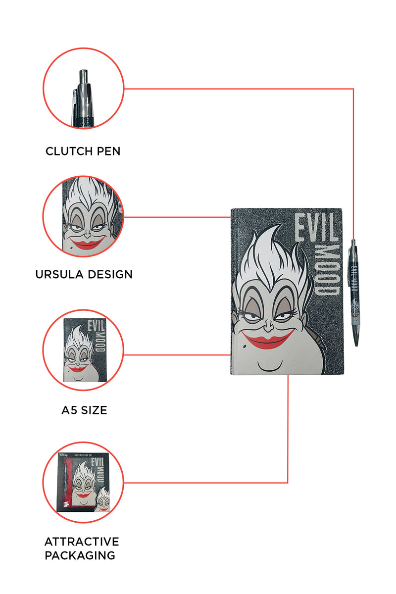 Disney Ursula Evil Mood Notebook & Pen