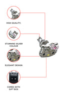 Hello Kitty 925 Original Sterling Silver Range Earrings Set .A simply stunning silver colour kitty face earrings with a red bow studded with a red Austrian crystal in the middle. Exclusively Available at Reliance Gifts www.reliancegifts.co.uk