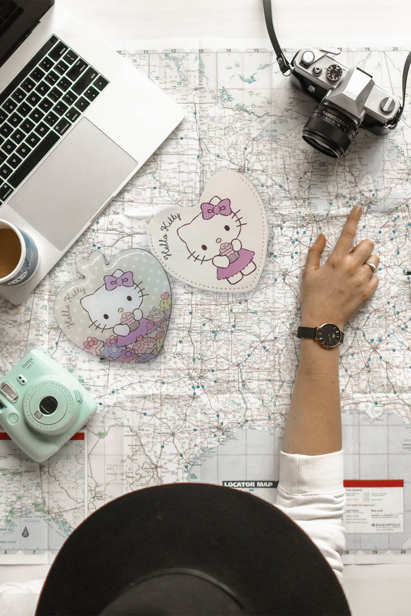 Hello Kitty Vintage Heart Shaped Compact Mirror