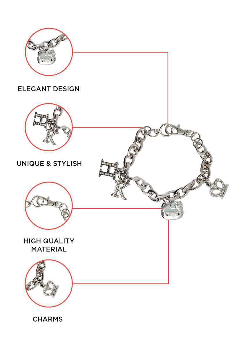 Hello Kitty Crown Austrian Crystal Bracelet