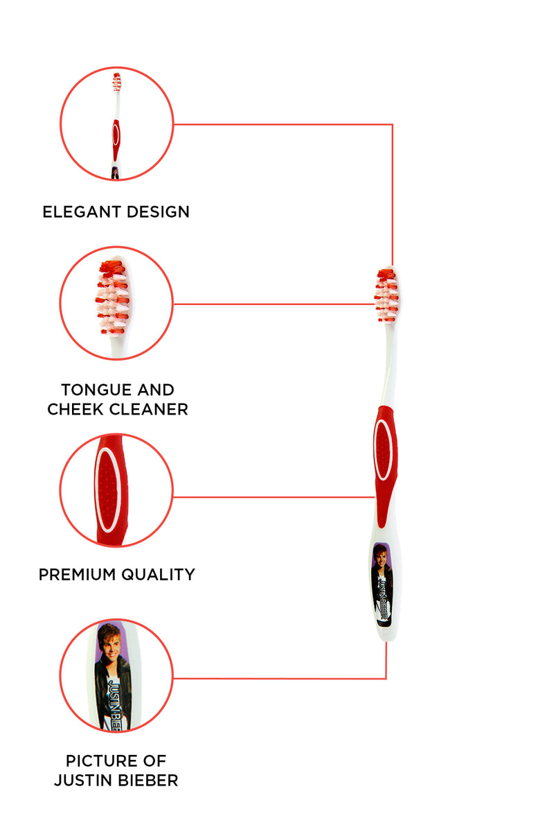 Brush Buddies Justin Bieber Manual Toothbrush-Red