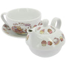 An amazing white tea set combo of tea pot, cup and saucer set with the pot fitting just fine on top of the cup and saucer. This easy to carry tea set is unique which fits into a small tea table.Exclusively Available at Reliance Gifts www.reliancegifts.co.uk