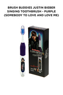Justin Bieber Singing Toothbrush-Somebody to Love & Love Me It’s available in 4 colors Red, Yellow, Purple and Blue color perfect for both boys and girls. Description Soft DuPontTM bristles and an ergonomic design help clean plaque in hard-to-reach places.