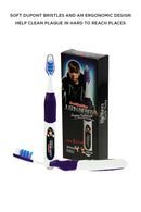 Justin Bieber Singing Toothbrush-Somebody to Love & Love Me It’s available in 4 colors Red, Yellow, Purple and Blue color perfect for both boys and girls. Description Soft DuPontTM bristles and an ergonomic design help clean plaque in hard-to-reach places.
