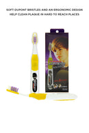 Justin Bieber singing toothbrush (Baby & U Smile) is designed in USA and looks great with a cute picture of Justin Bieber on the handle.2 buttons = 2 songs; one for brushing in the morning, one for night. Each song plays for the dentist-recommended two minutes. Batteries are included and replaceable.