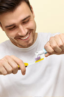 Justin Bieber singing toothbrush (Baby & U Smile) is designed in USA and looks great with a cute picture of Justin Bieber on the handle.2 buttons = 2 songs; one for brushing in the morning, one for night. Each song plays for the dentist-recommended two minutes. Batteries are included and replaceable.