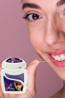 Justin Bieber Mint Floss  is white and purple colour which is designed in USA .It is a Bieber mint floss must to keep your Bieber smile look great. Justin Bieber floss contains 55 yards of waxed, mint flavoured dental floss, styled after the sensational young star Justin Bieber.