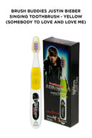 Justin Bieber Singing Toothbrush (Somebody to Love and Love me)-Yellow Justin Bieber Singing Toothbrush features the hits "Somebody to Love" and "Love me" by Justin Bieber. It’s available in 4 colours Red, Yellow, Purple and Blue colour perfect for both boys and girls.
