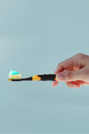 Justin Bieber Sonic Toothbrush. It is battery-operated, powering more than 30,000 brush strokes per minute. The bristles are designed for junior or adult teeth. Soft Dupont bristles and an ergonomic design help clean plaque.Easily Replaceable Brush Head and includes a tongue and cheek cleaner.