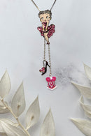 Betty Boop Cool Breeze Charm with Austrian Crystals Necklace 42 cm