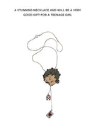 Betty Boop Ladies Betty Winking Charm with Austrian Crystals Necklace 42 cm